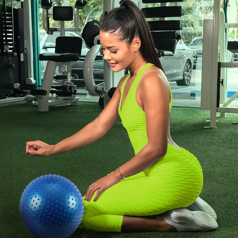 Сексуальный комбинезон для фитнеса с открытой спиной девушек спортивный костюм