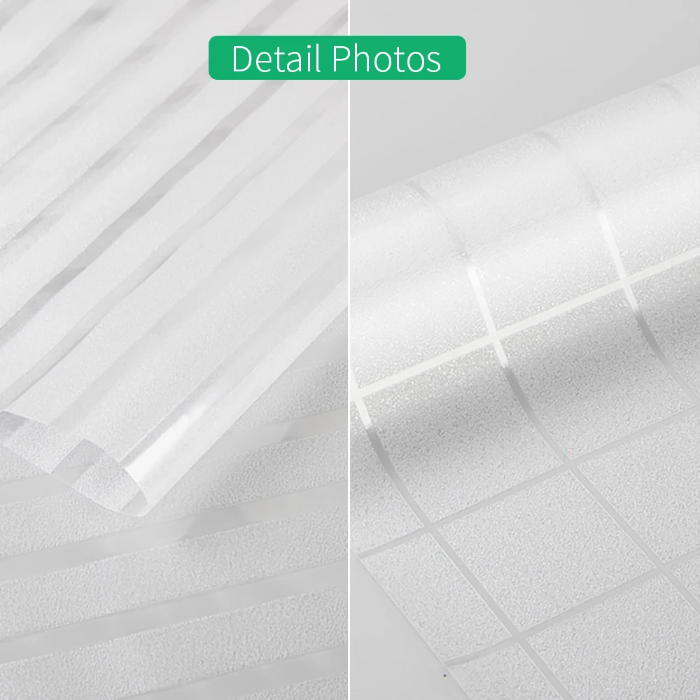 

2M Matte Sticker for Window Stripes Plaid Door Cling Frosted Window Privacy Film Window Sticker Bedroom Office Summer Home Decor