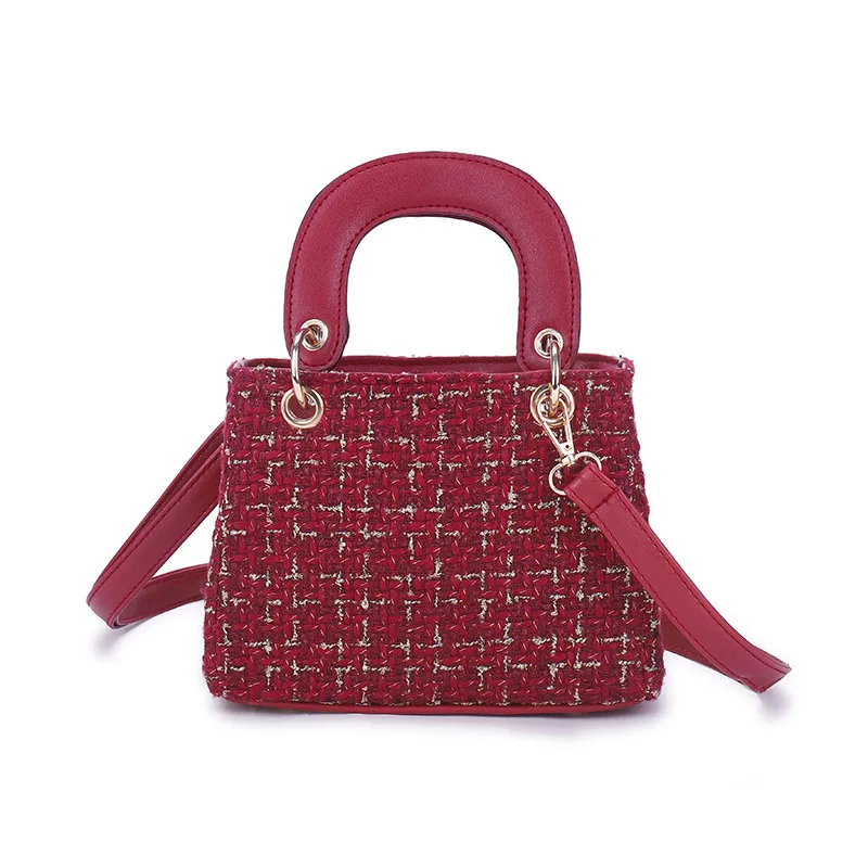 Новинка женская простая шерстяная квадратная сумка-слинг в Корейском стиле