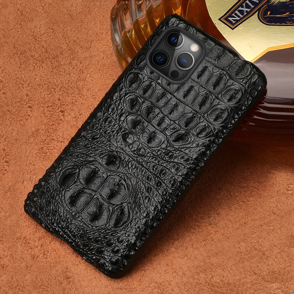 

100% Crocodile Genuine Leather Phone Case for iPhone 12 Pro Max Luxury Covers FOR iphone 11 Pro Max XR XS Max XR 8 Plus 7 Plus
