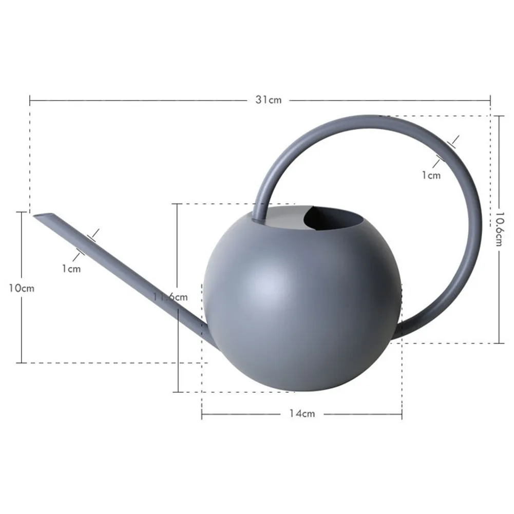 

1L Stainless Steel Watering Pot Plants Watering Can Long Spout Succulents Watering Pot Spherical Watering Kettle Gardening Too