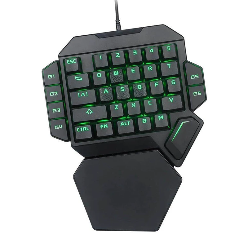 Одной рукой клавиатура цветная (RGB) с одной стороны Механическая игровая