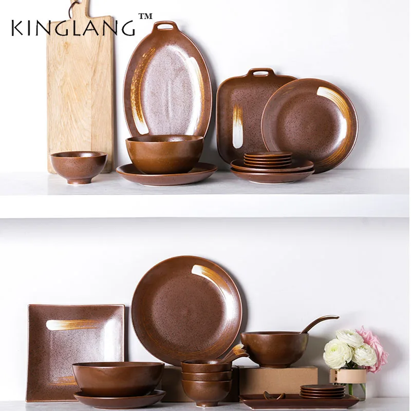 KINGLANG японская классическая керамическая миска столовая посуда серия