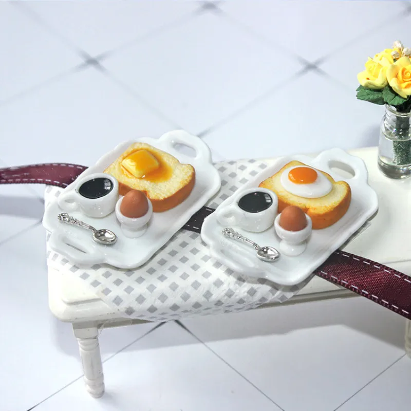 Куклы для кукольного домика Миниатюрный Мини бургер тарелка завтрака кухонные