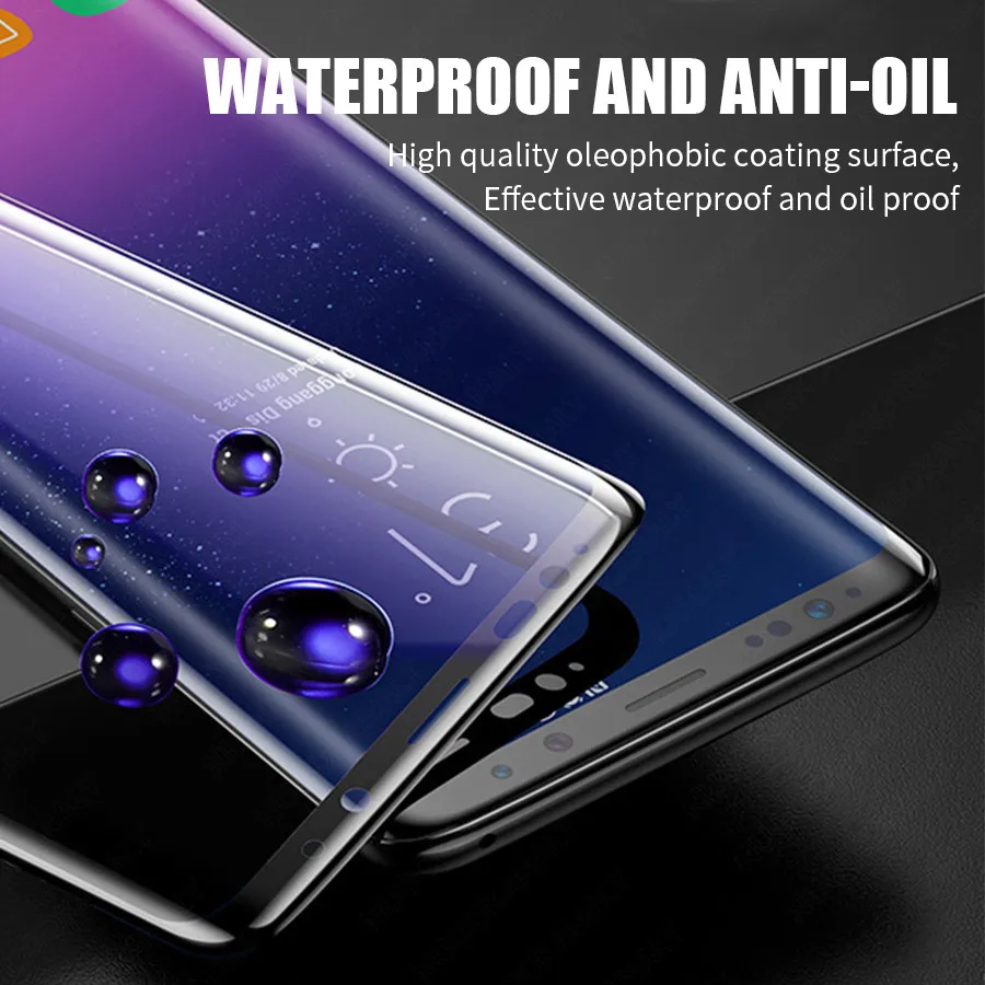 20D полное покрытие закаленное стекло для Samsung Galaxy S8 S9 Plus Note 9 8 S7 Edge A9 A8 A7 A6 A5 2018
