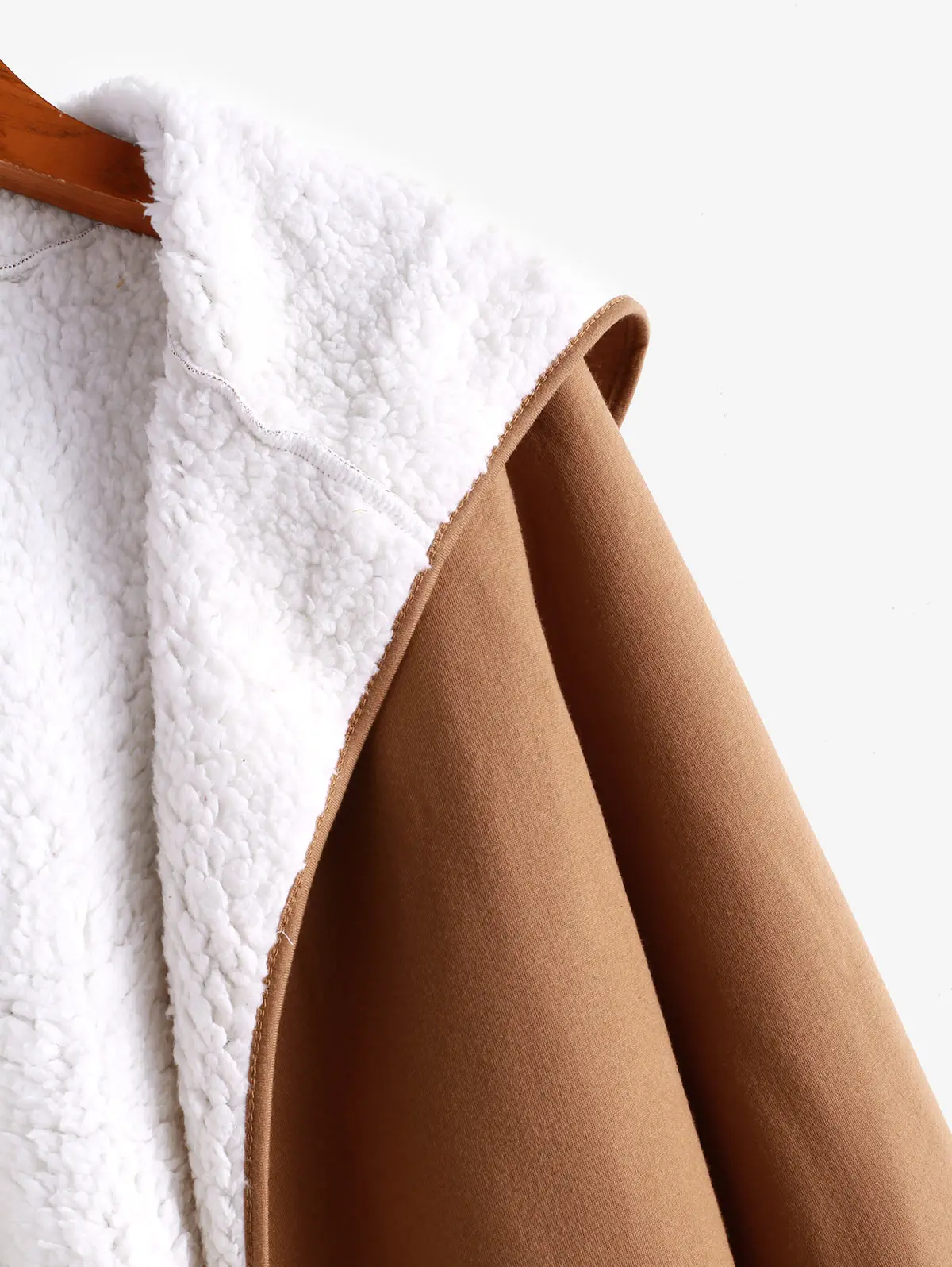 Женское пальто с капюшоном на меховой подкладке длинным рукавом | Женская одежда