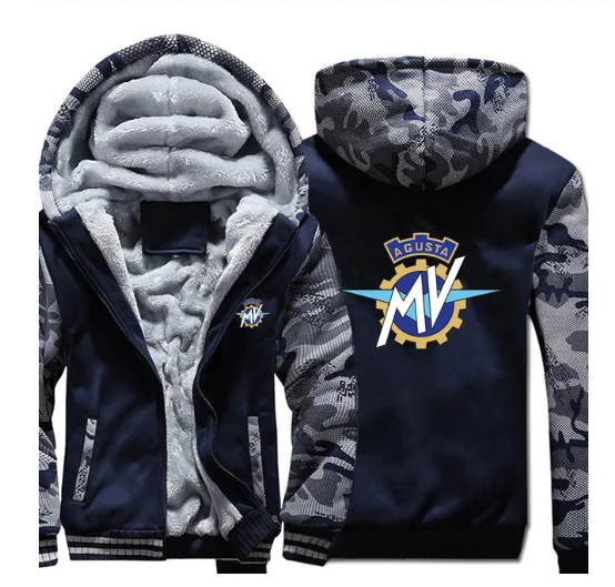 

NEW Mv Agusta Hoodies Winter Camouflage Sleeve Jacket Men Thicken Unisex Casual Wool Liner Fleece Man Coat Sweatshirt Pullover