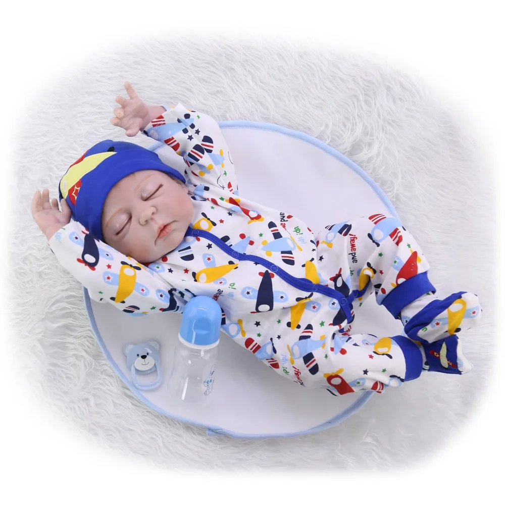 Силиконовая кукла reborn baby doll с закрытыми глазами для всего тела новорожденных