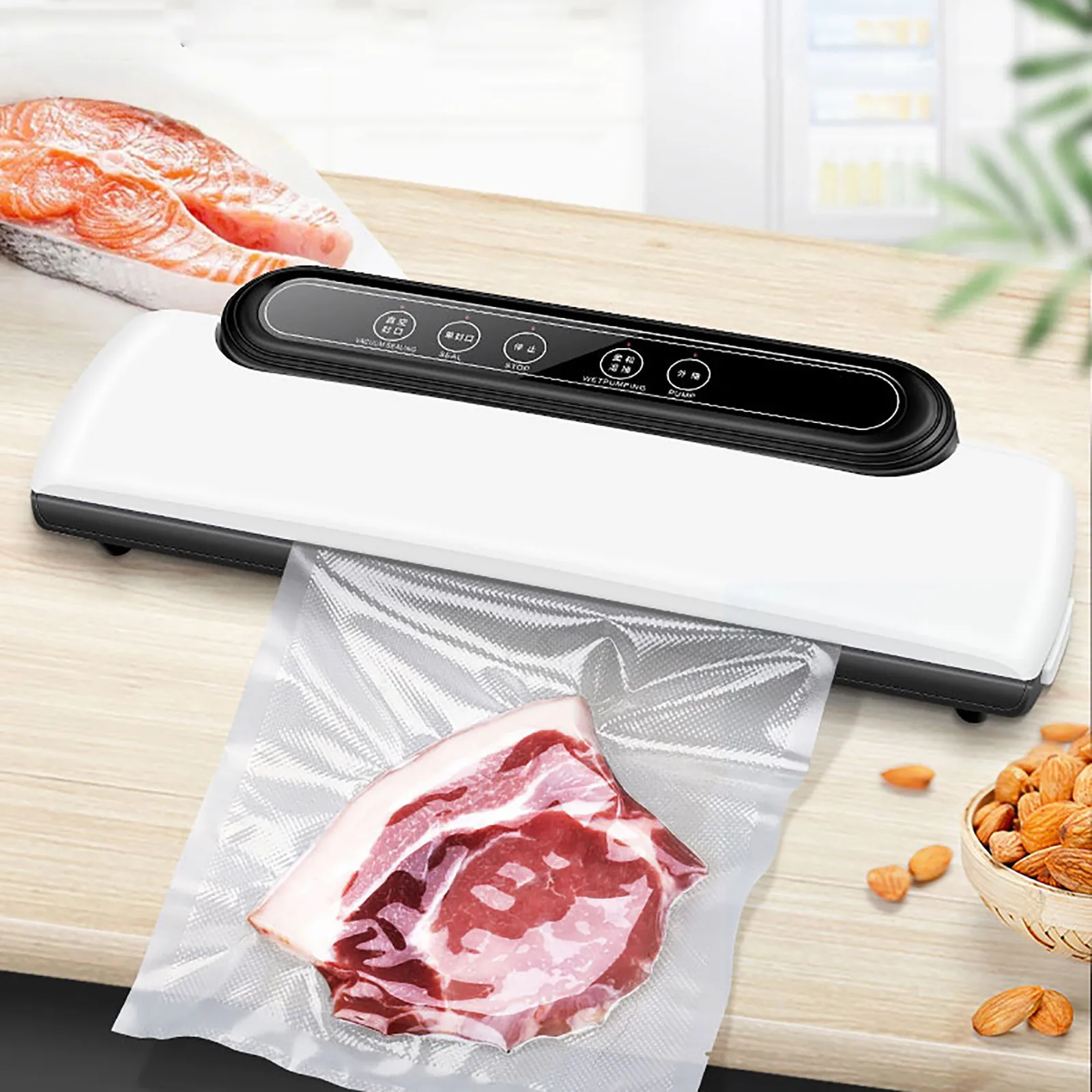 

Household Food Vacuum Sealing Machine Fruit Vegetable Preservation Machine Kitchen For Storage And Order Sellador De Bolsas