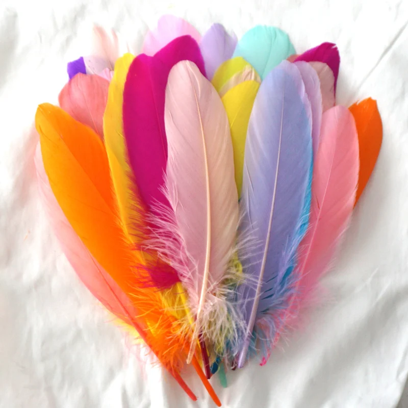 50Pcs Colored Party Crafts Feathers Wedding Decor Plume Natural White Goose Feather Jewelry Making DIY Home Accessories 13-18CM