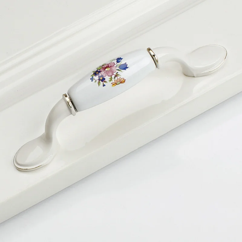 Европейский керамический узор ручки слоновой кости белый сельский ветер