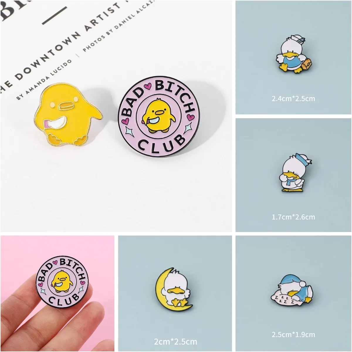 Новые забавные эмалированные булавки с желтым ножом и курицей для детской одежды