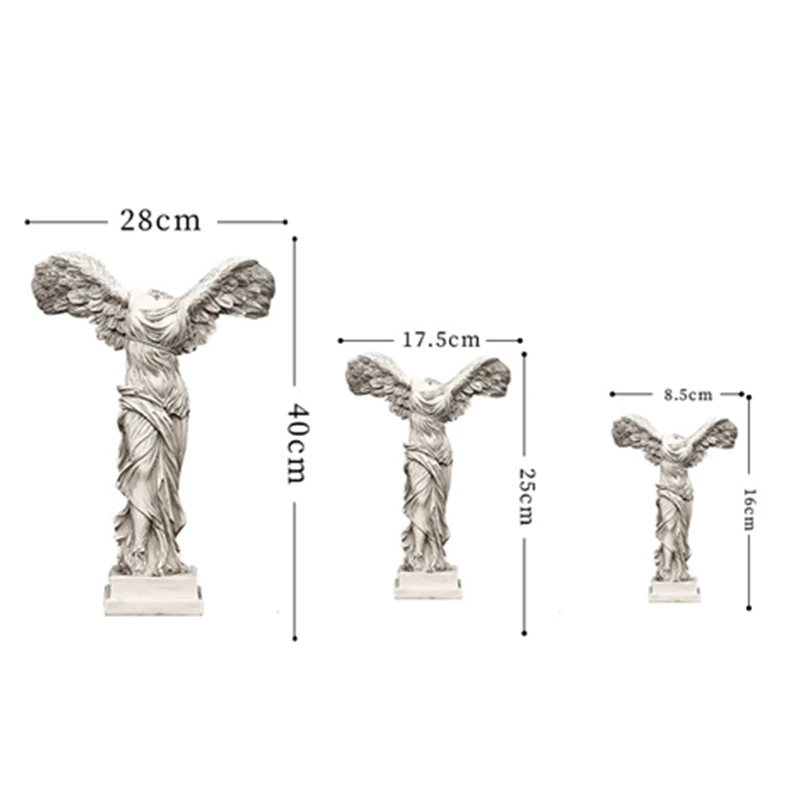 

16cm 25cm 40cm Resin Victory Goddess Figurines Sculpture Craft Ornament Model Room Study Room Home Decoration Accessories