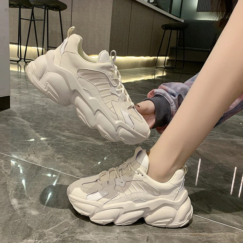 

Женские кроссовки на платформе, черные, повседневные, удобные, вулканизированные, осень 2020