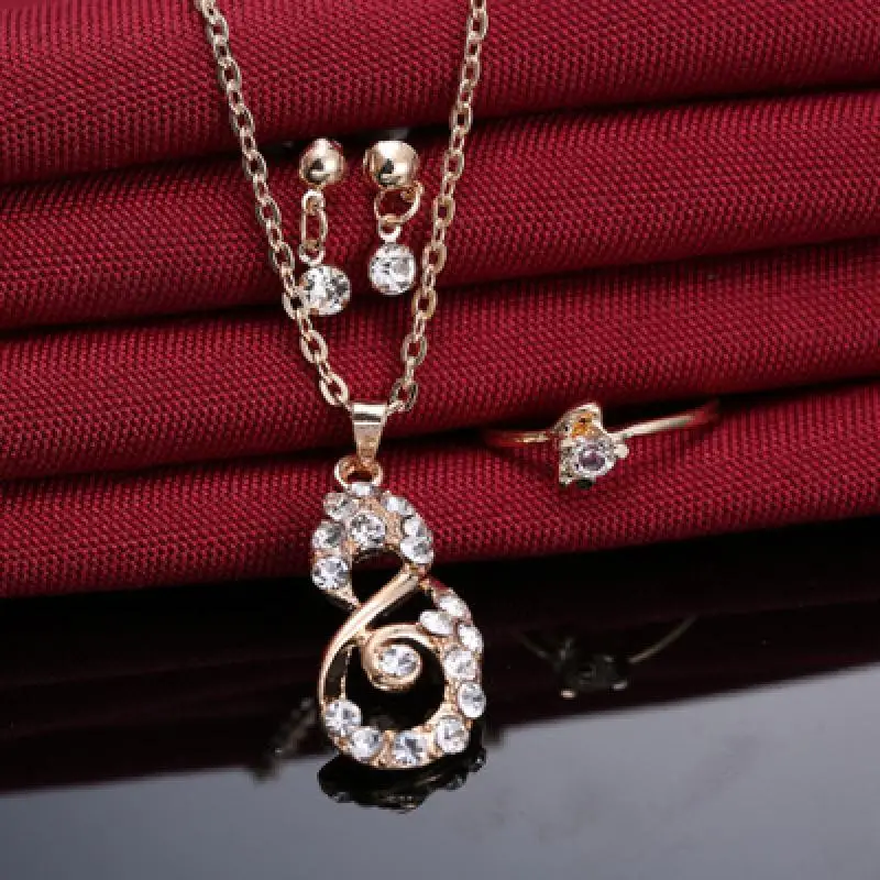 Романтичный амулет сердечко любви ювелирный набор Золотая подвеска ожерелье для