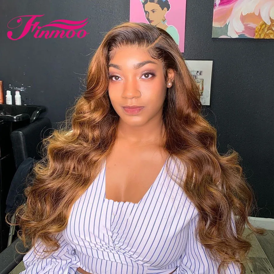 

Honey Blonde Lace Front Human Hair Wigs For Black Women Body Wave Wig Ombre Colored 360 Lace Frontal Wig Brazilian Remy Hair 150
