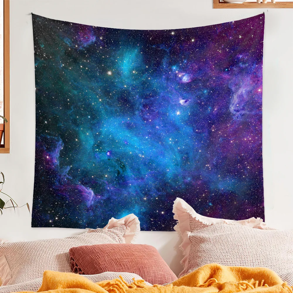 Настенный гобелен с галактикой комнатный декор Звездный лес хиппи
