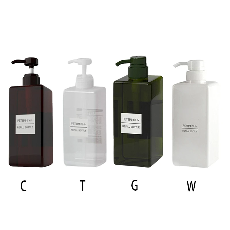 250/450/650ml Travel Plastic Clear Square Bottle Dispenser Soap Foam Foaming Pump Empty Liquid Shower Gel 2020 | Дом и сад