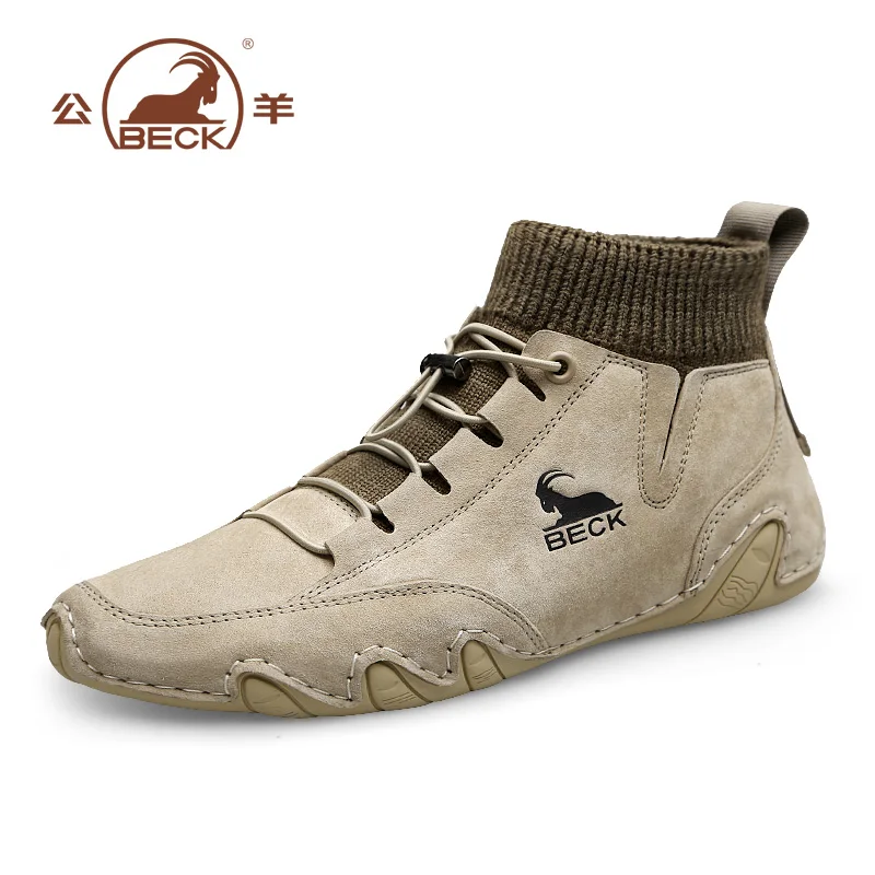 

Men's Boots 2020 Fashion High Quality High Top comfortable Casual Shoes Ankles Chelsea genuine leather Boots Beck Hombre for men