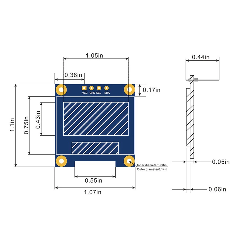 Модуль ЖК-дисплея 0 96 дюйма IIC Serial Blue 128X64 I2C SSD1306 12864 плата с ЖК-экраном для Arduino Raspberry