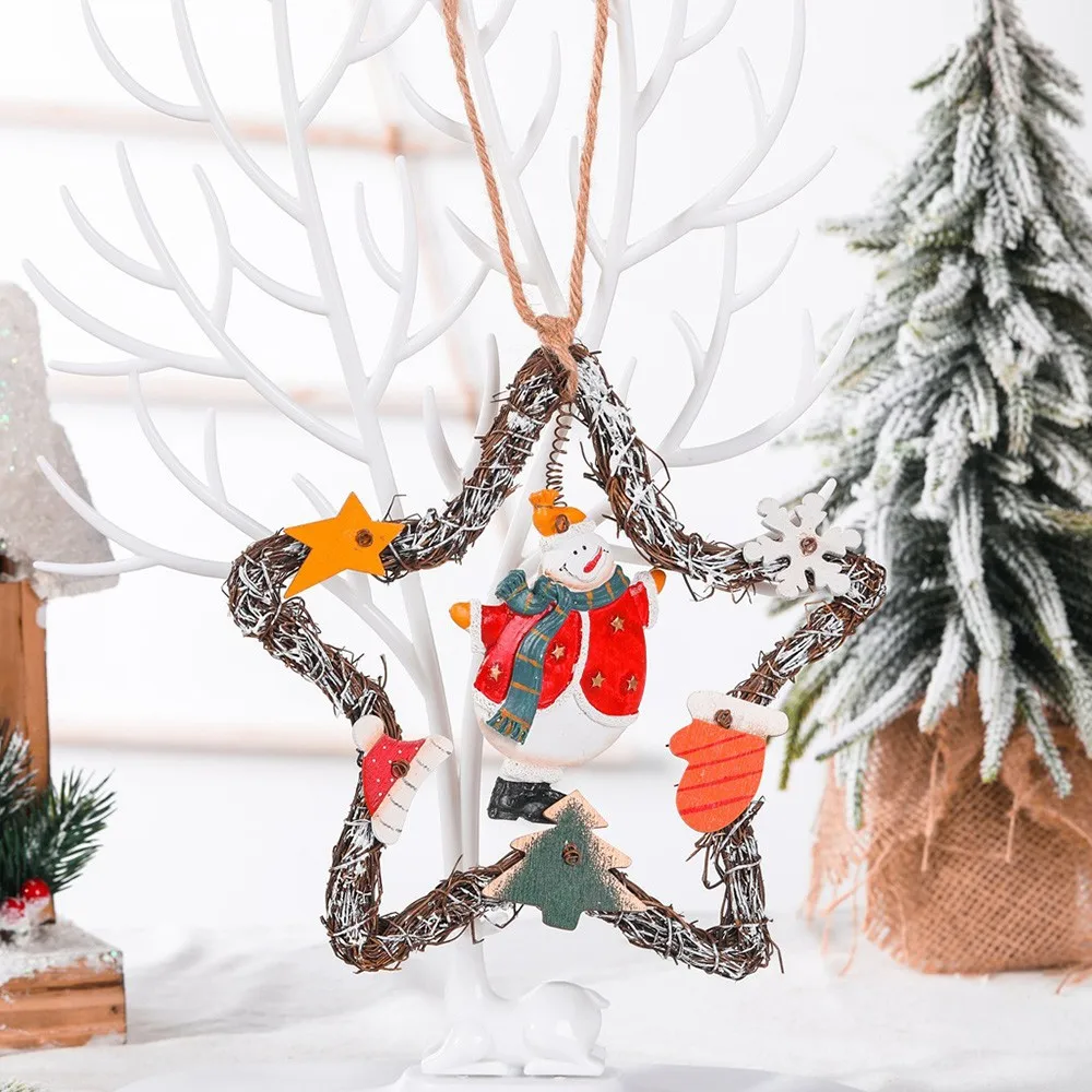 

Decoration Christmas Wreath Pendant Ornament Door Hanging Artificial Garland Vintage Navidad For Home Door Pendant
