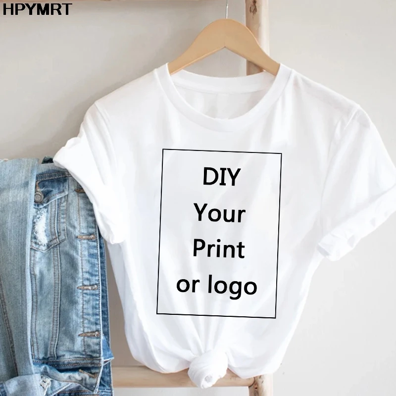 

2021 Summer Harajuku Women T-Shirt Custom logo pattern Printing T Shirt Casual White Tops Short Sleeve Tshirt Your Love Graphics