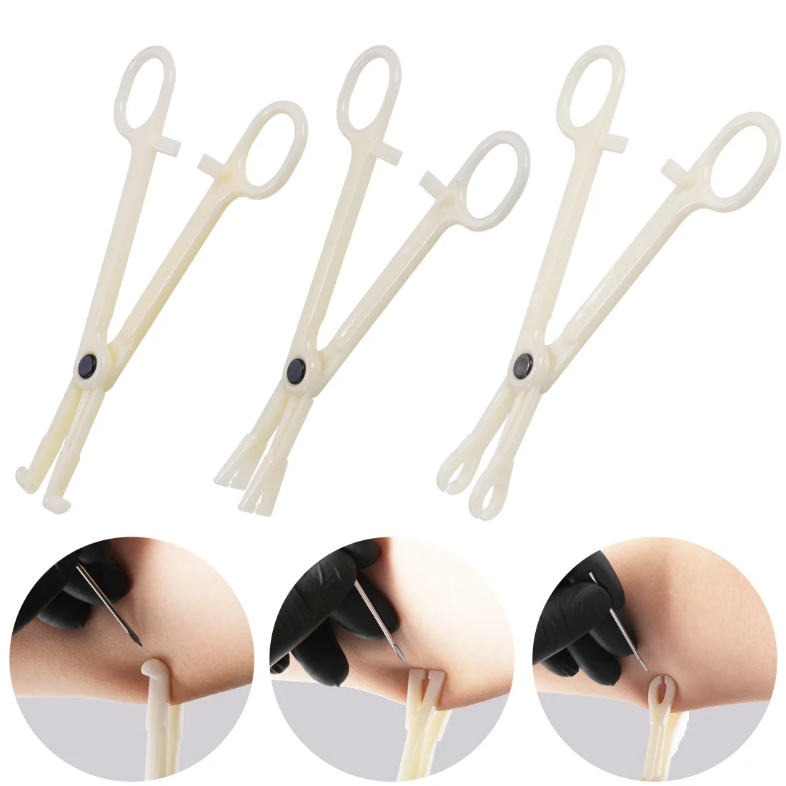 

1PC Disposable Sterile Slotted Navel Forceps Clamp Triangle Open Plier Ear Nose Piercing Tools Tattoo Piercing Supply