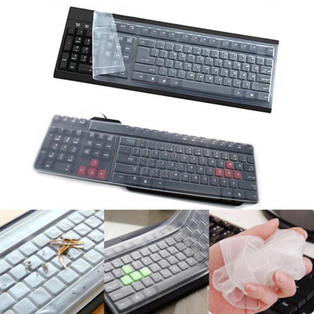 108 Keys Keyboard Cover For Universal Desktop Computer 17 inch silicone keyboard cover case transparent clear protecter film | Компьютеры