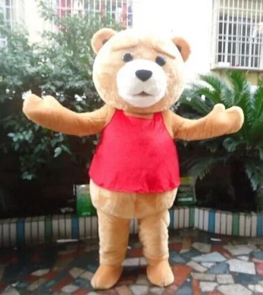 

Teddy Bear Mascot Costume Suit Adult Cosplay Halloween Funny Party