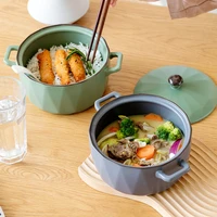 nordic creative binaural tureens with lid household kitchen soup baked rice instant noodle personality simple ceramic tureens