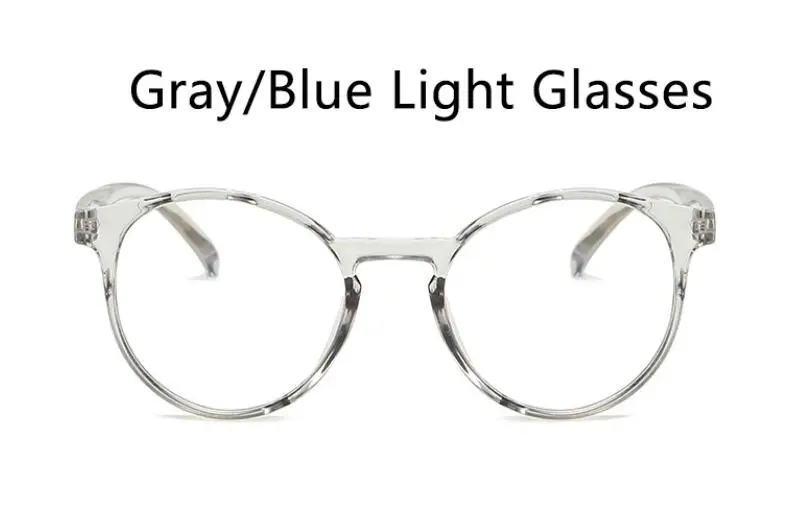 clear gray Прозрачные линзы, анти-синий светильник, очки, Ретро стиль, оправа для очков для женщин и мужчин, простые круглые очки, прозрачные компьютерные очки - Цвет оправы: clear gray