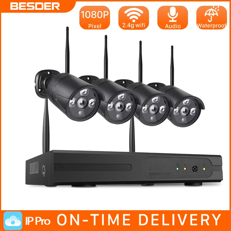 BESDER 2 мегапиксельная Беспроводная NVR система HD наружная камер домашней