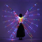 Танец живота светодиодный Детские костюмы для танца живота светодиодный блестящими крыльями для девочек крылья для танца угол открытия танцор производительность светодиодный крылья без палочек сумка