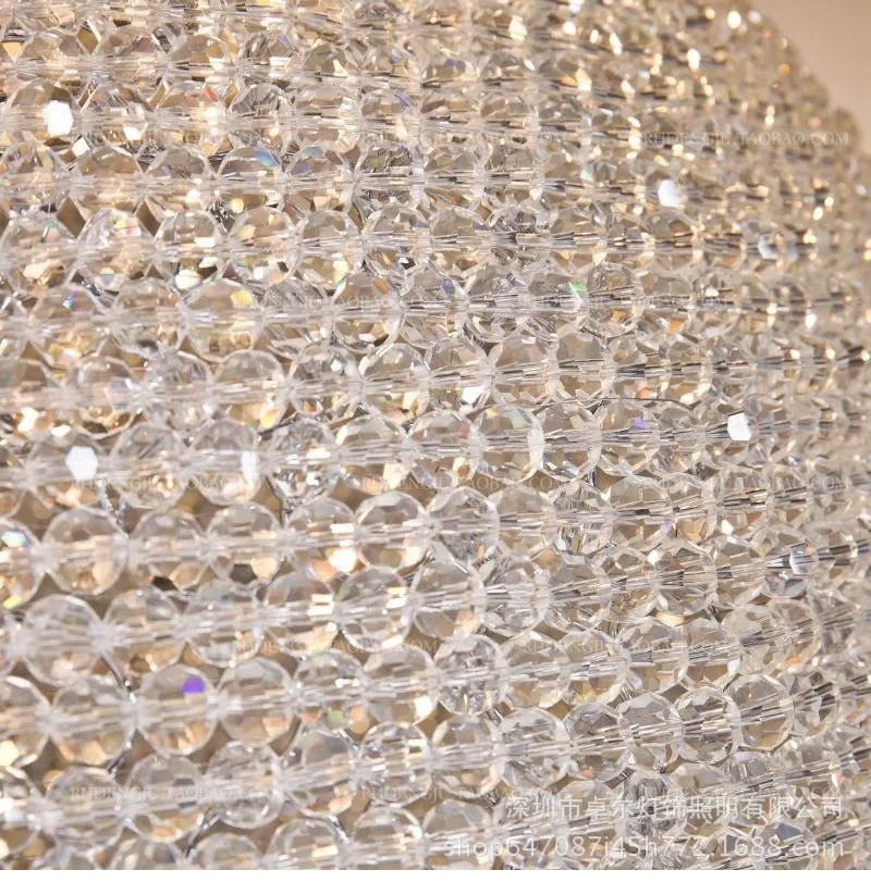 

American retro simple round ball crystal chandelier living room personality creative bedroom chandelier