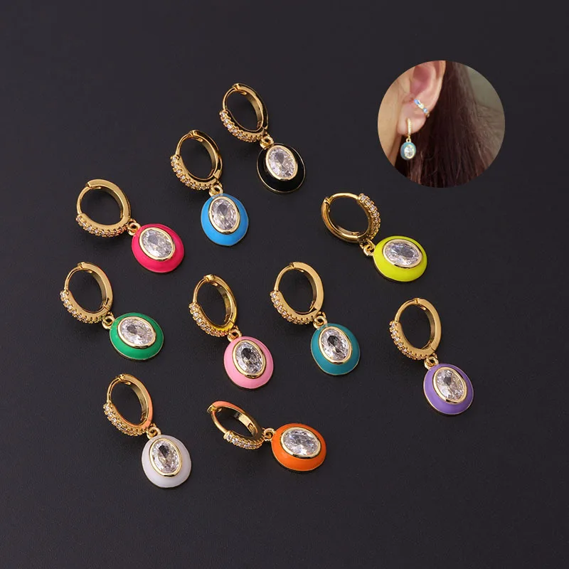 

1PC New Stainless Steel Geometry Oval Shape Pendant Tragus Cartilage Helix Ear Studs Ear Piercing Jewelry accessories for women