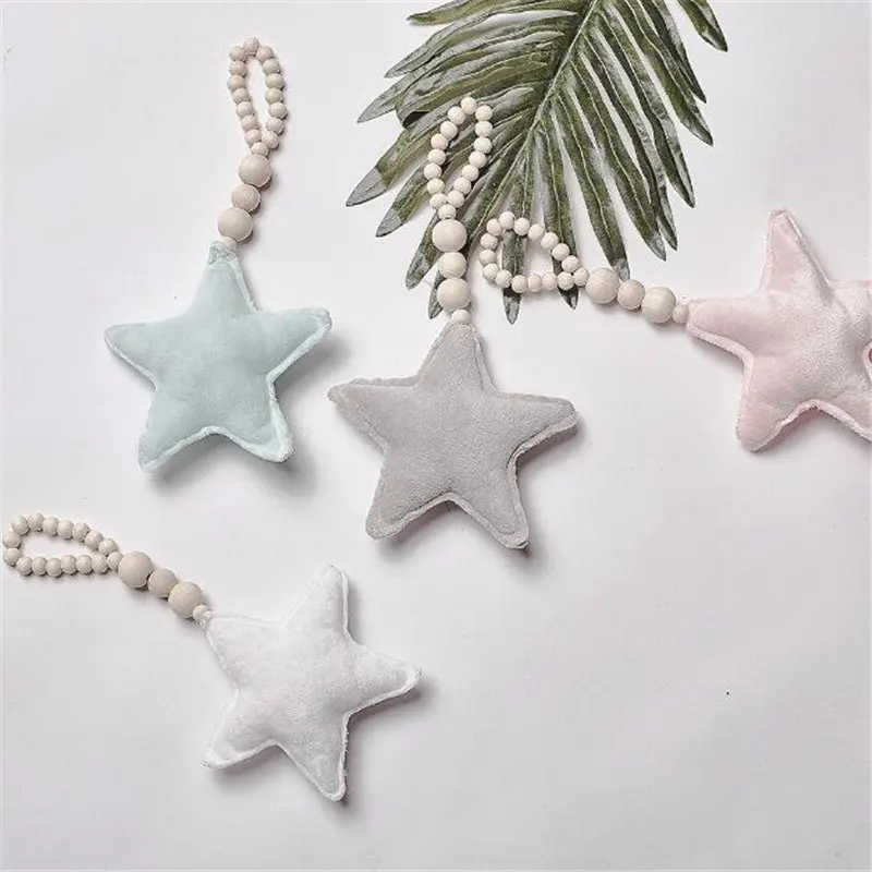 INS скандинавском стиле деревянные бусины украшение комнаты орнамент звезда