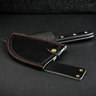 Чехол XYJ для мясного ножа 7 дюймов, черный нескользящий чехол из переработанной кожи, ножны для дома, улицы, кемпинга, кожаный чехол для кухонных ножей