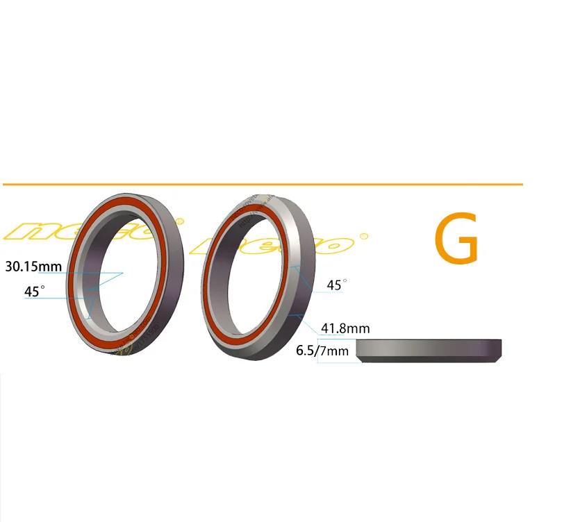 G Neco подшипник велосипед гарнитура для гигантский OD2 XTC8 39 41 41,8 43,8 46,8 46,9, 47(Европа) 6 6,5 7 8 30 45 градусов угол дорожный велосипед - Цвет: G