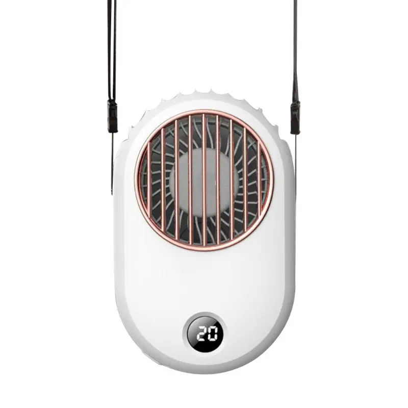 

USB Charging Mini Portable Fan Handsfree Neck Hanging Fan Low Noise Air Cooler for Outdoor Travel Home Ventilador