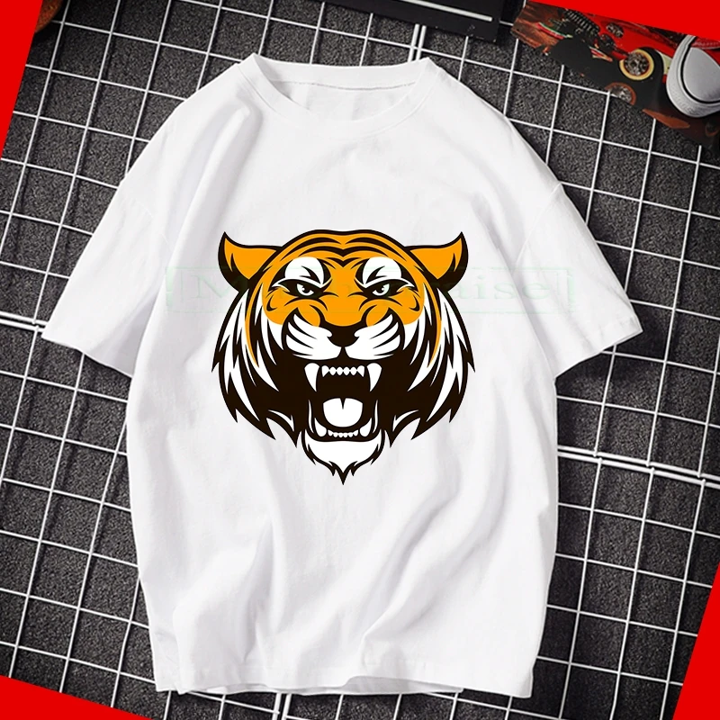 Крутые футболки для мужчин и женщин 2020 футболка с 3D принтом тигра Летние