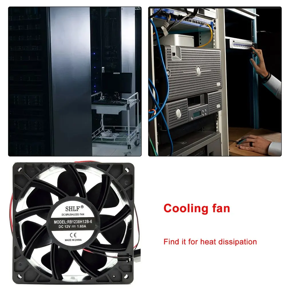 

12V 1.6A Double Ball Bearing 14.5CFM Large Air Volume High Temperature Resistance Industrial Cooling Fan