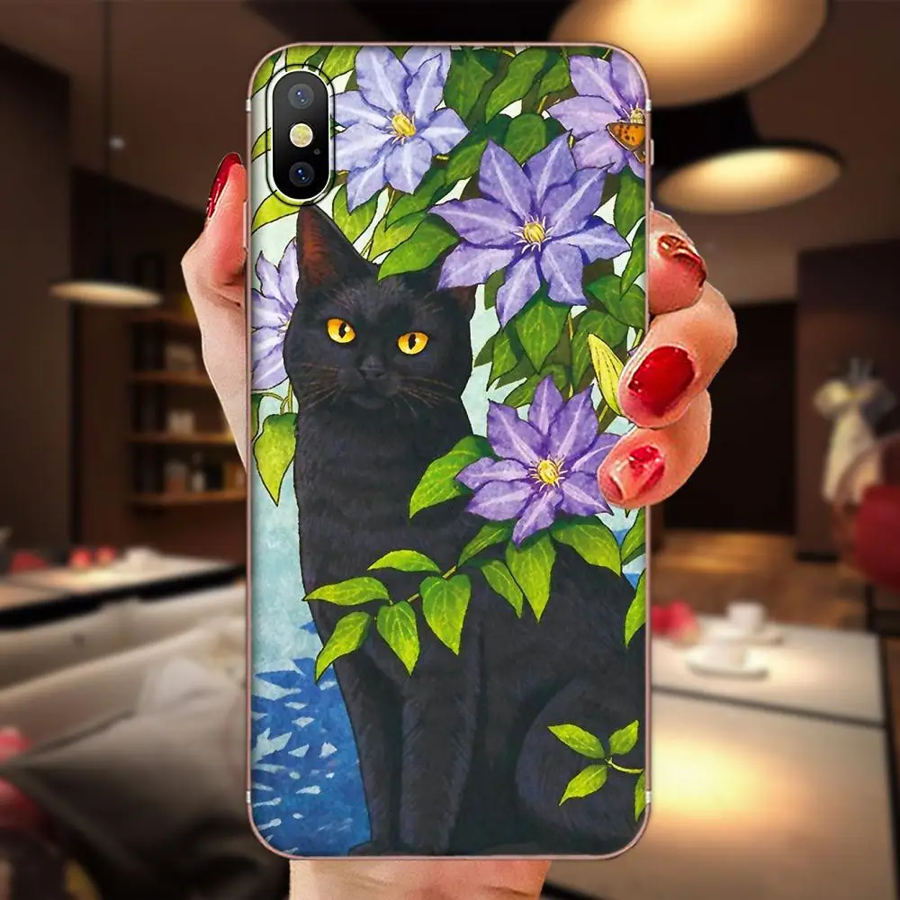С кружевом детские носки с принтом котика мяу мягкий чехол кожи для huawei Honor 4C 5A 5C 5X6