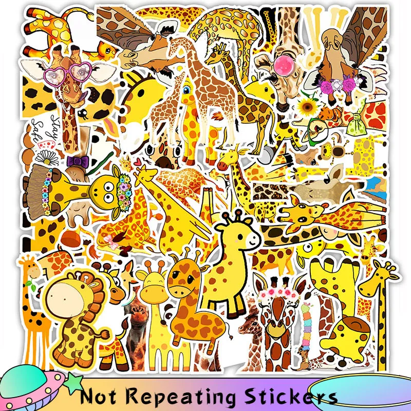 10/50 Pcs/lot Giraffe Animal Cartoon Graffiti Waterproof Stickers For Decals Luggage Helmet Motorcycle Case Laptop Skateboard