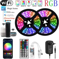 led strip lights bluetooth wifi rgb 5050 fita 5m 10m 15m 20m luces for party bedroom tv decoration supports alexa google control