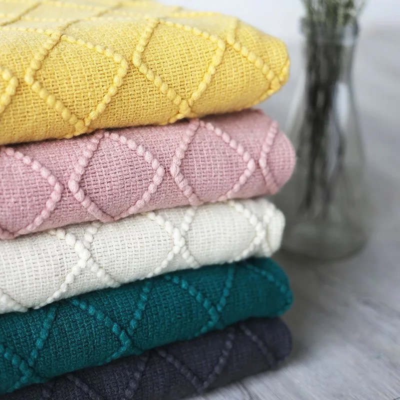 Knitted Throw Travel Blanket Grey Yellow Black Sofa Tassels Air Condition 170x127cm | Дом и сад