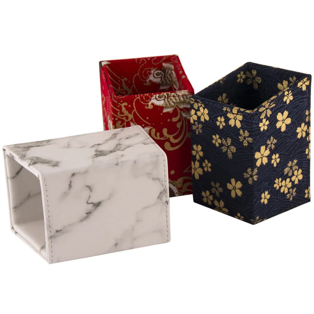 Portable Makeup Brush Holder Marble Grain Square Case Cosmetic Desktop Storage Bucket Travel Home Organizer | Красота и здоровье
