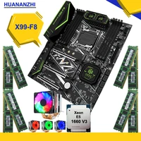 huananzhi x99 f8 motherboard with cpu intel xeon 1660 v3 6 tubes cooler big brand ram 128g816g ddr4 reg ecc hi speed m 2 slot