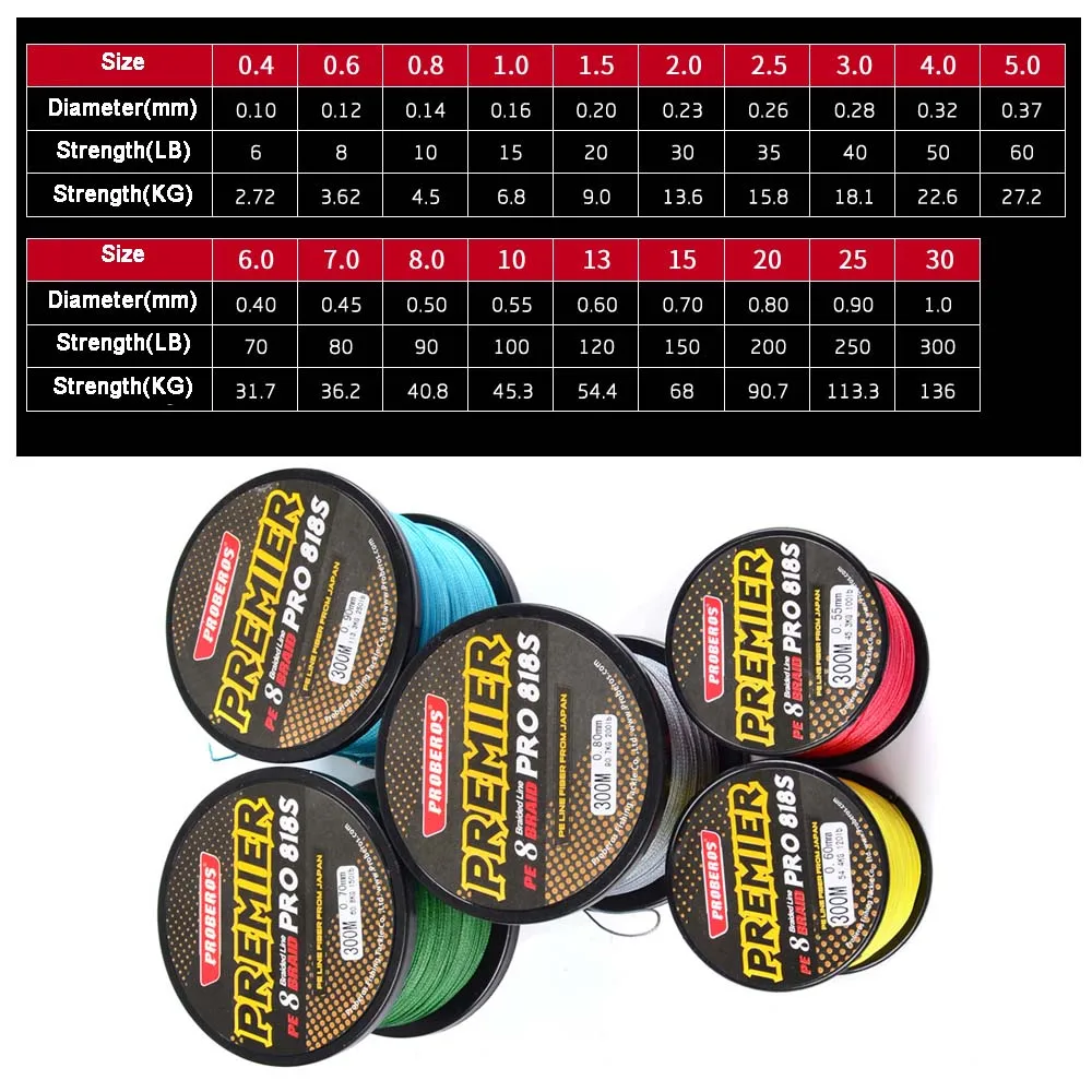 Fly Fishing 300M 8 Strands PE Braided Line 5LB - 300 LB Multifilament Wire PREMIER Carp Yarn | Спорт и развлечения