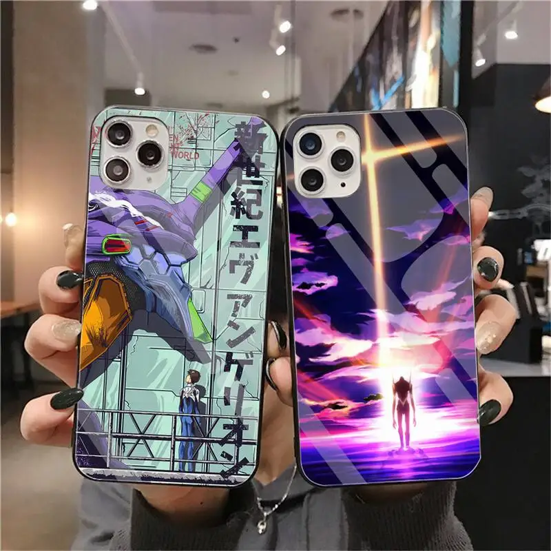 

EVA evangelion Phone Case Tempered Glass For iPhone 12 pro max mini 11 Pro XR XS MAX 8 X 7 6S 6 Plus SE 2020 case