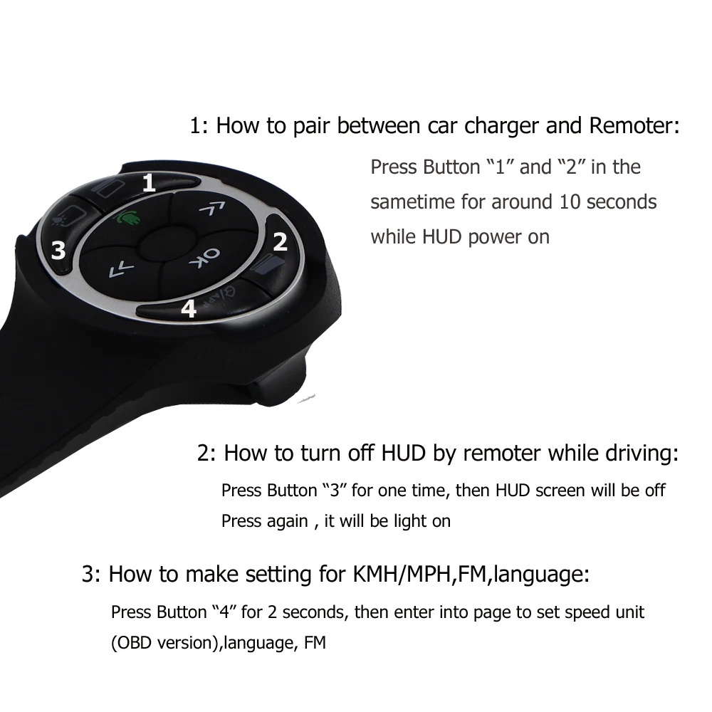 

Wireless Steering Wheel remoter for Carplay Android Auto HUD EANOP M60 HUD HEAD UP DISPLAYER